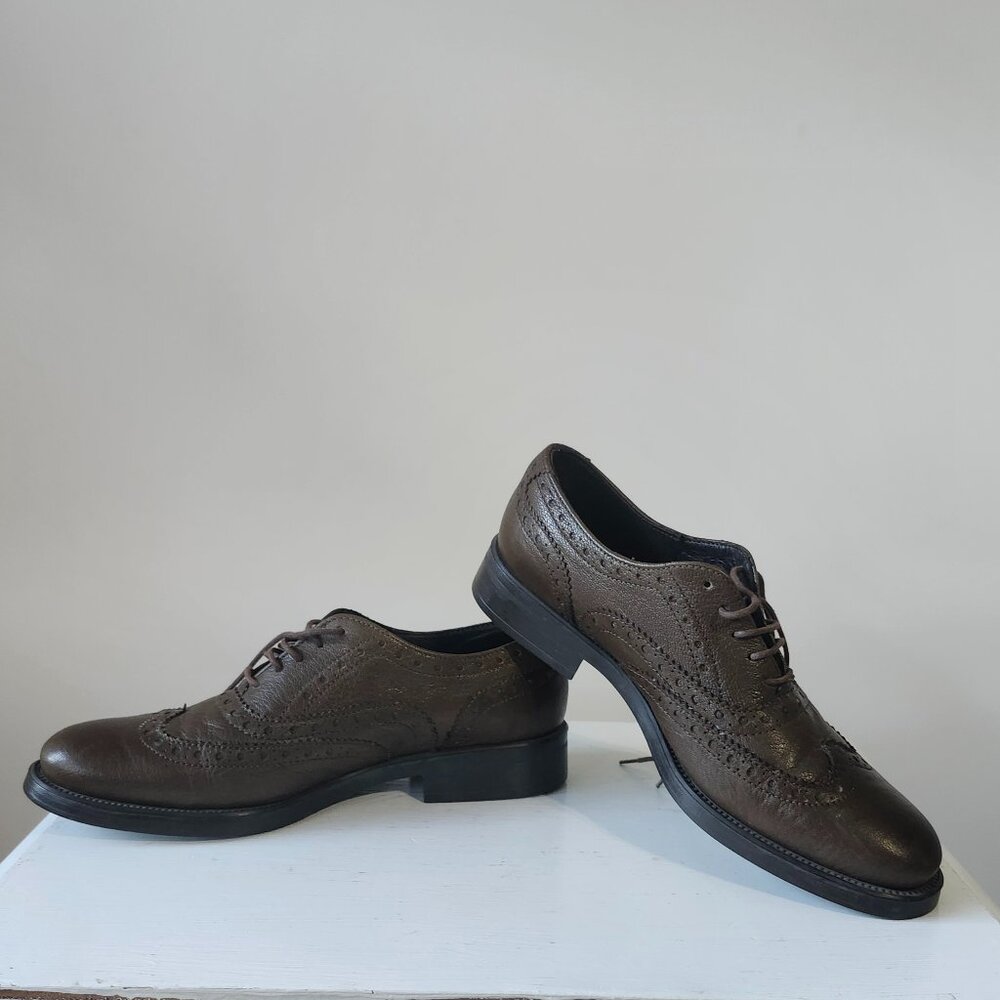 Boemos Made in Italy Leather Wingtip Brogue Oxford Shoes Men's Size 10